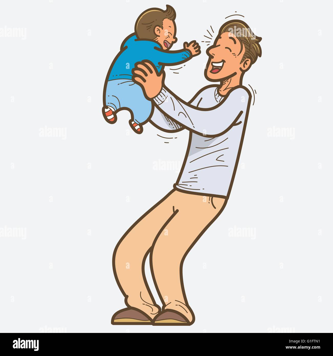 Vector illustration de père et fils Illustration de Vecteur