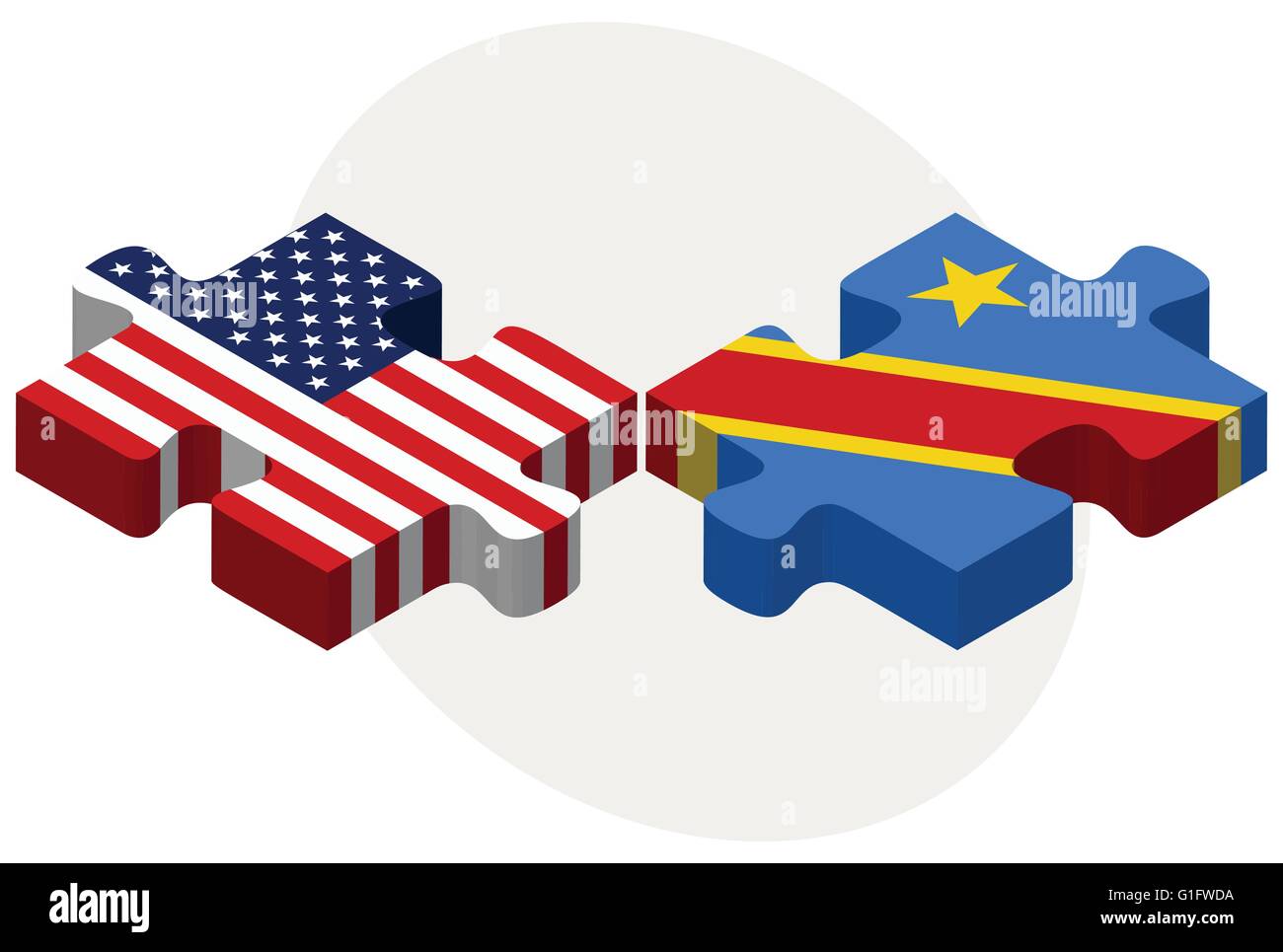 Image vectorielle USA et République démocratique du Congo drapeaux