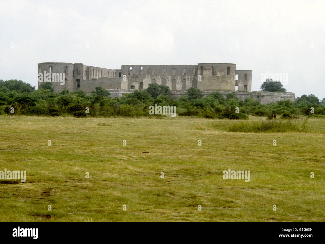 Ruines du château de Borgholm sur Alvaret Banque D'Images Ruines du château de Borgholm sur Alvaret Banque D'Images