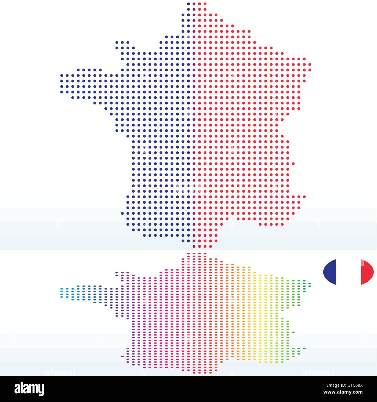 Image vectorielle - Carte de République française, la France avec des points. Illustration de Vecteur