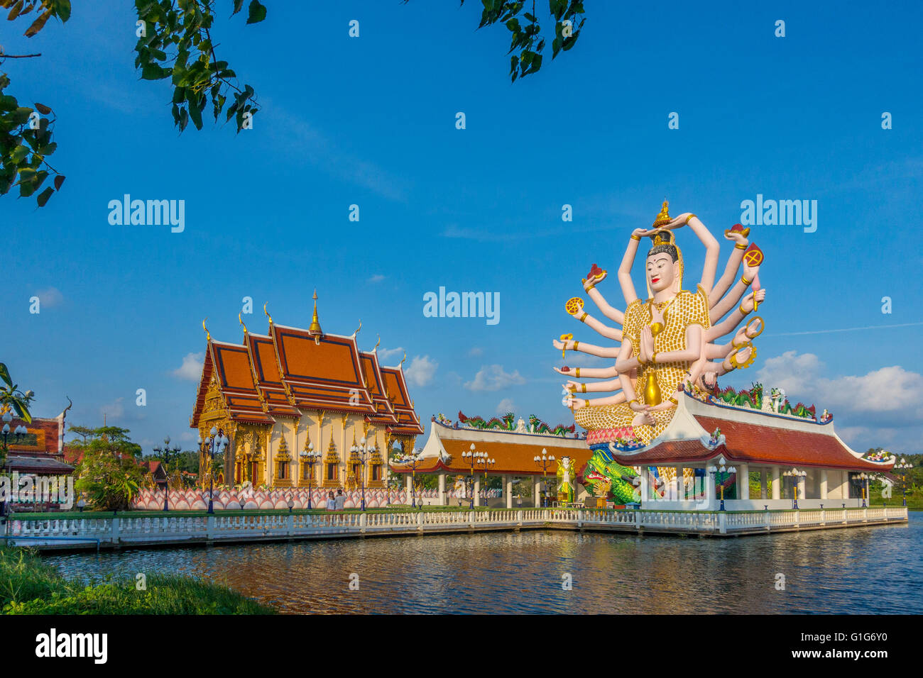 Déesse Avalokiteśvara, temple Wat Plai Laem Wat Laem Suwannaram temple à Ban Bo Phut, Ko Samui, Thaïlande, Asie Banque D'Images