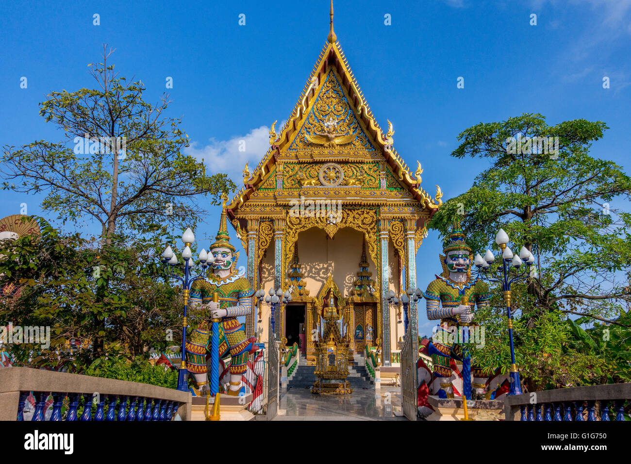 Temple Wat Plai Laem dans Ban Bo Phut, Ko Samui, Thaïlande, Asie Banque D'Images