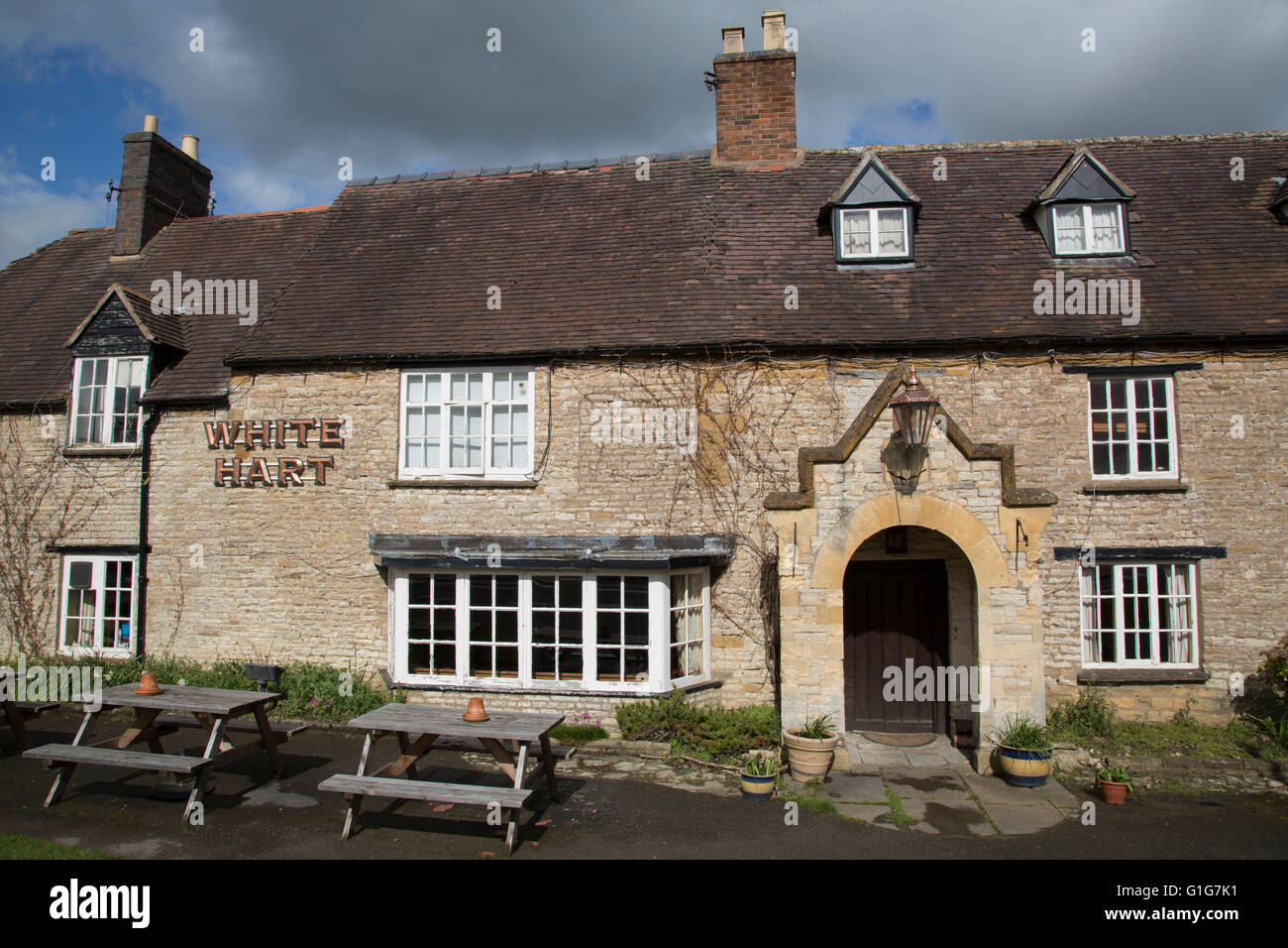 White Hart Inn Pub, Newbold on Stour, Stratford upon Avon, Angleterre Banque D'Images