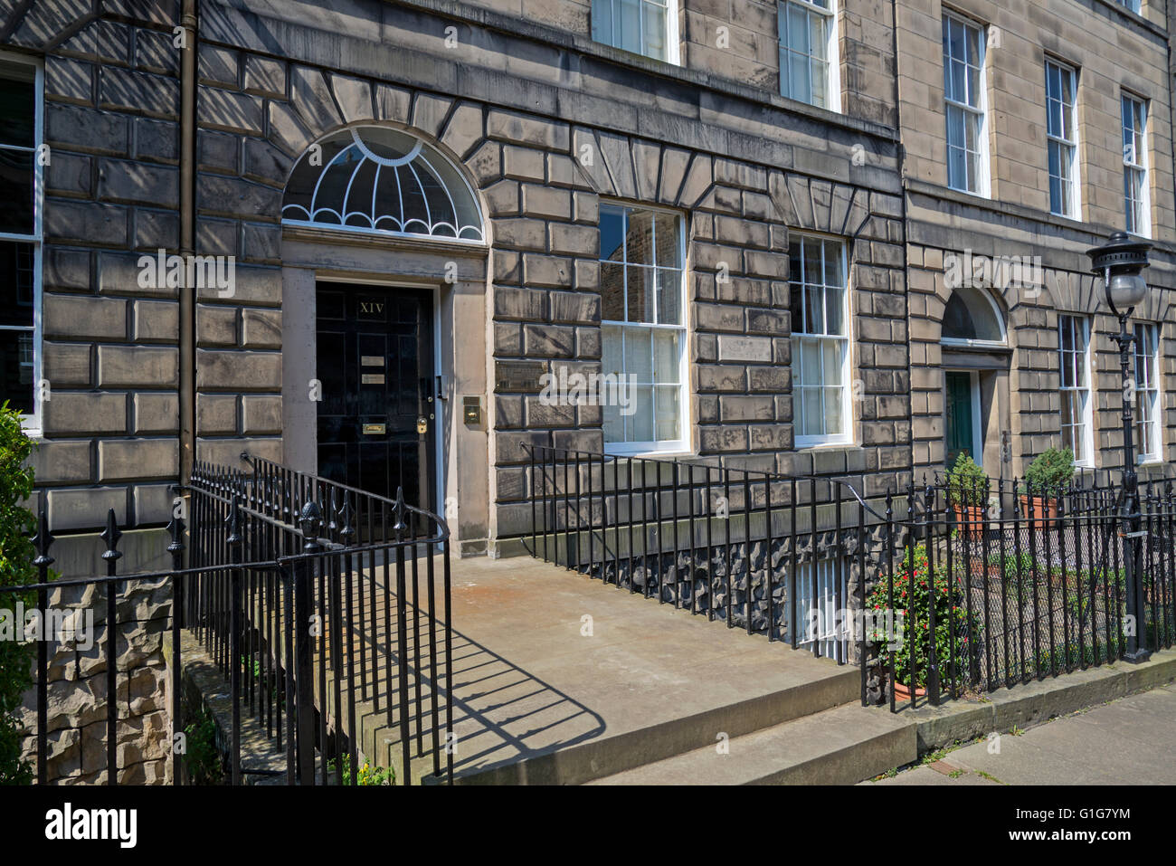 14 rue de l'Inde dans la nouvelle ville d'Édimbourg, le lieu de naissance de James Clerk Maxwell (1831-79). Banque D'Images