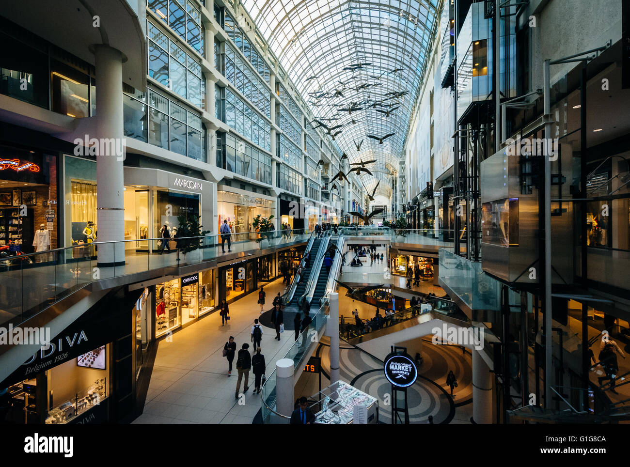 L'intérieur de l'Eaton Centre, au centre-ville de Toronto, Ontario. Banque D'Images
