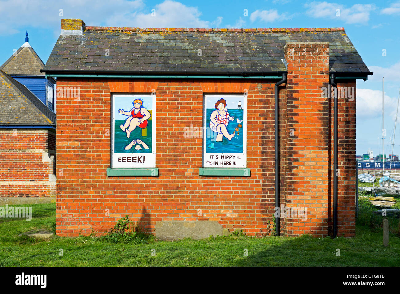 Les murales avec un thème maritime dans la région de Harwich, Essex, Angleterre, Royaume-Uni Banque D'Images