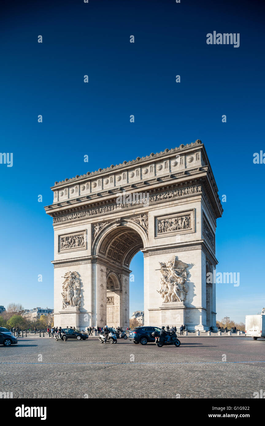 France, Paris, Arc de triomphe de l'etoile Banque D'Images