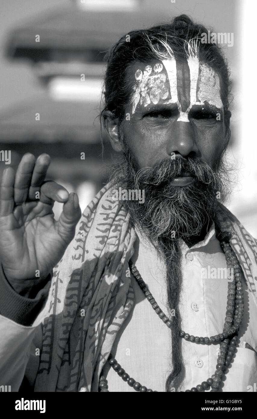 Sadhu dans durbar Katmandou Népal Banque D'Images