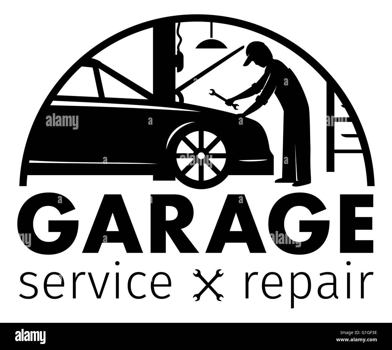 Centre auto, service de garage et de réparation,logo Vector Modèle Image  Vectorielle Stock - Alamy
