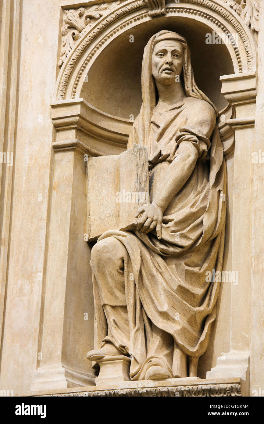 Statue à la Santa Casa de Lorette, un grand pèlerinage de Hradcany, Prague, d'un Sybil, une femme croit oraculaire posse Banque D'Images