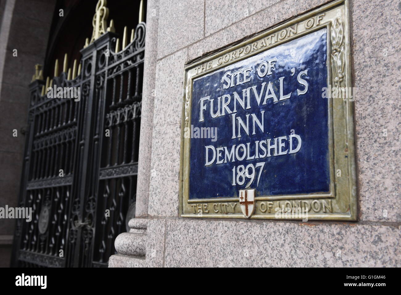 Furnival's Inn est une auberge de la chancellerie, qui se trouvait autrefois sur le site de l'actuel bâtiment Holborn Bars (l'ancien Prudenti Banque D'Images