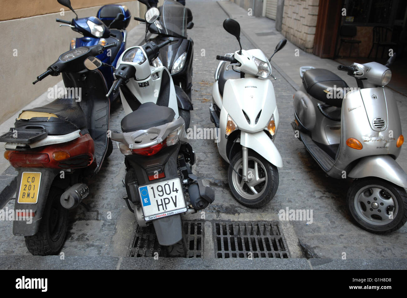Les motocyclettes, Malaga Banque D'Images