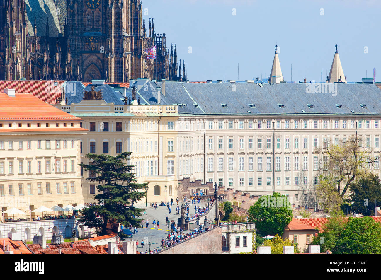 République tchèque, Prague - Hradcany Castle et la cathédrale Saint-Guy Banque D'Images