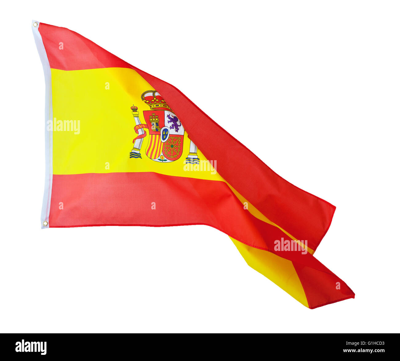 Espagne drapeau sur fond blanc Banque D'Images