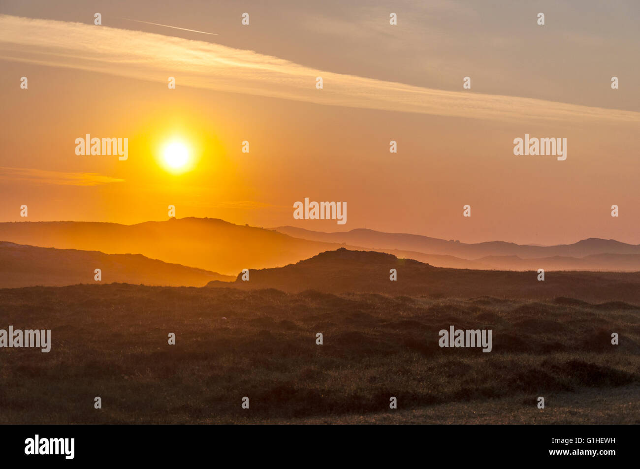 Lever du soleil à l'aube Rosbeg Irlande Donegal County Banque D'Images