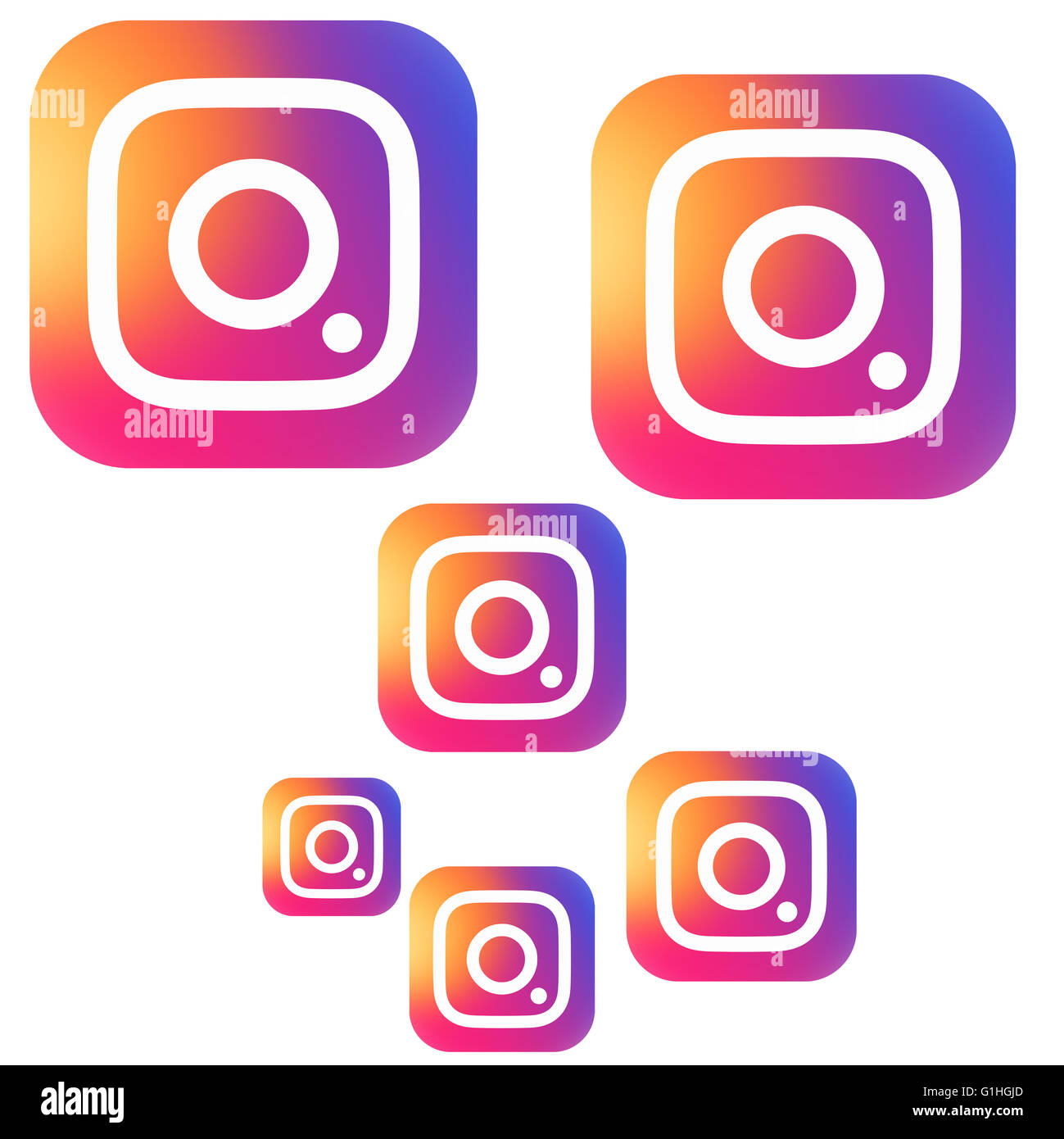TERNOPIL, UKRAINE - 16 MAI 2016 : Nouveau logo Instagram imprimés sur papier blanc Banque D'Images