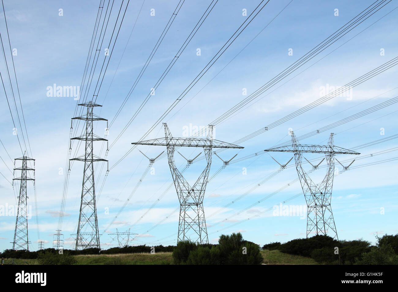 Les lignes électriques et les pylônes d'Australie à Melbourne Australie
