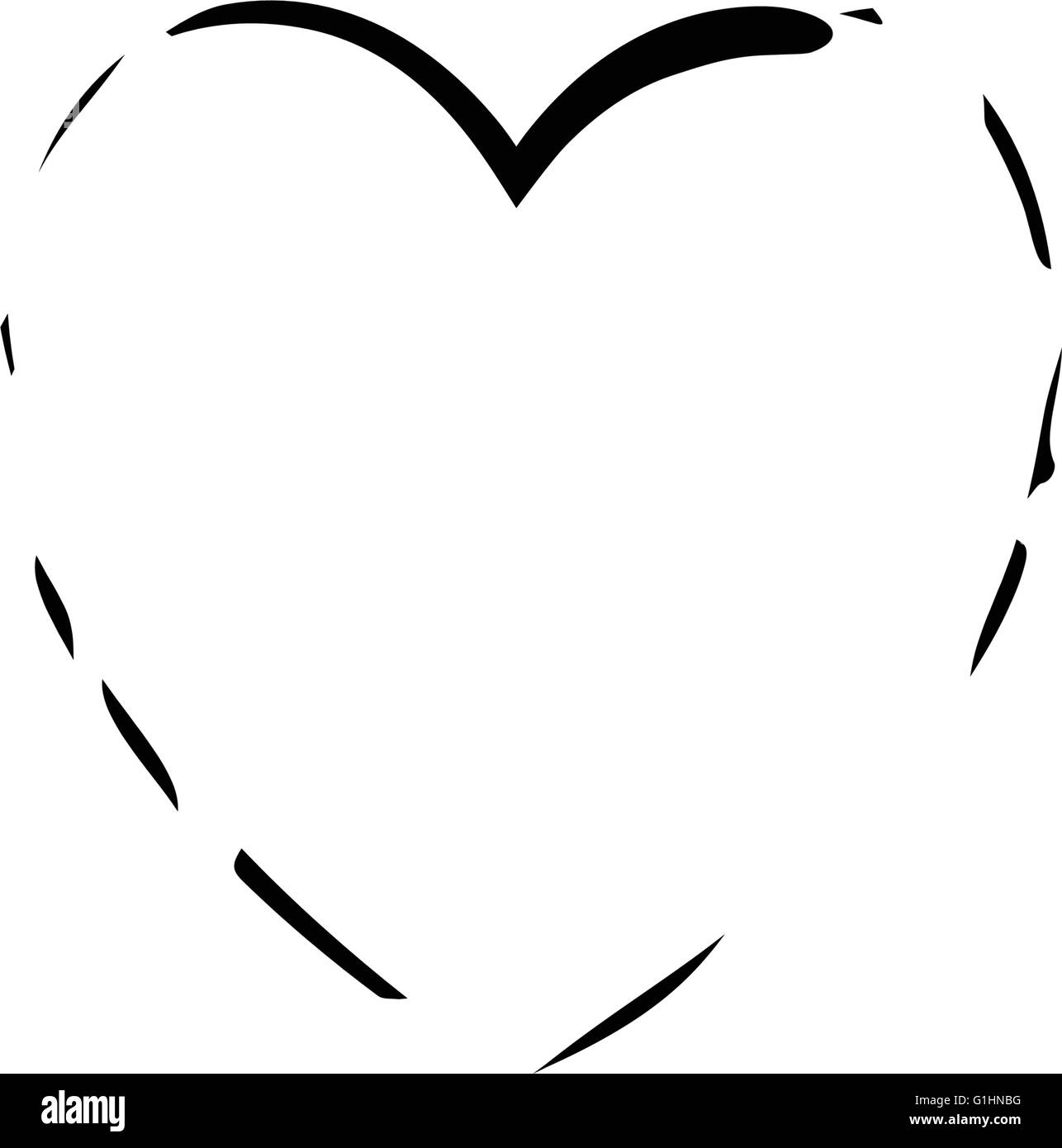 Le symbole en forme de coeur noir vecteur amour Illustration de Vecteur