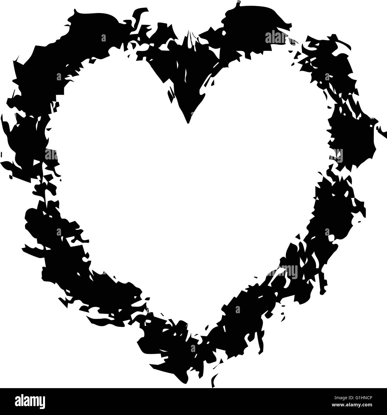 Le symbole en forme de coeur noir vecteur amour Illustration de Vecteur