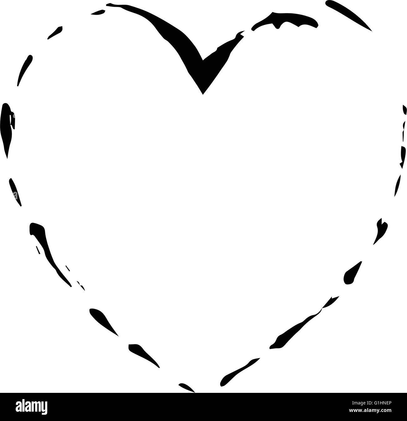 Le symbole en forme de coeur noir vecteur amour Illustration de Vecteur