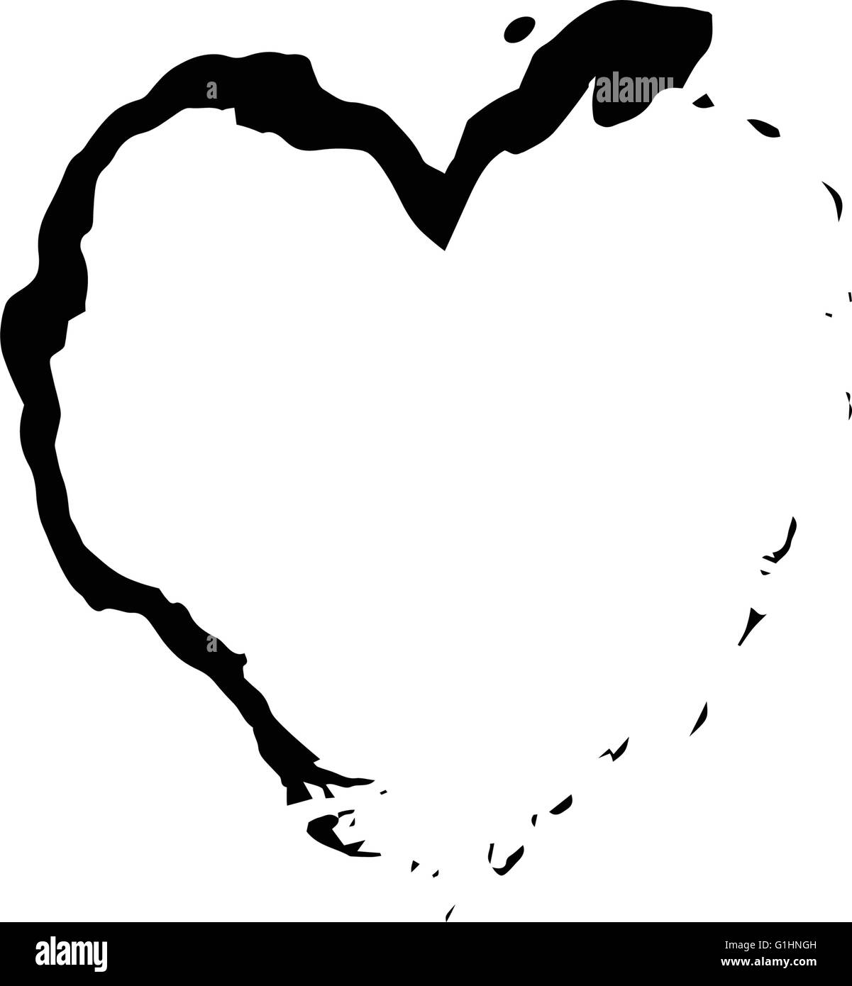 Le symbole en forme de coeur noir vecteur amour Illustration de Vecteur
