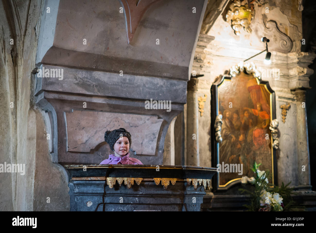 Vue intérieure de l'Église Cimetière, Kutna Hora, République tchèque, l'Union européenne, l'Europe Banque D'Images