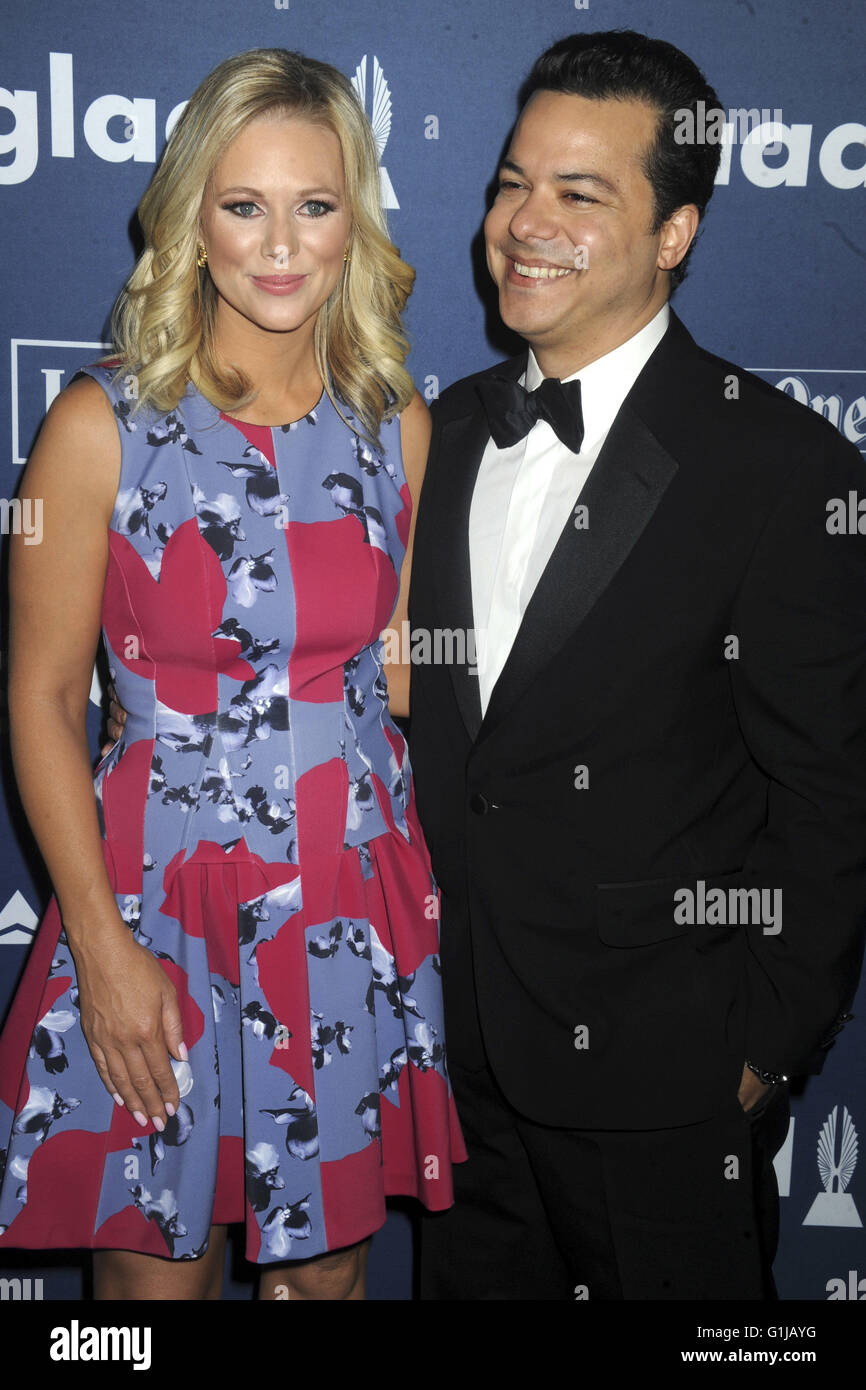 La ville de New York. 14 mai, 2016. Margaret Hoover et guest assister à la 27e assemblée annuelle GLAAD Media Awards tenue au Waldorf Astoria le 14 mai 2016 dans la ville de New York. Dans le monde d'utilisation | © dpa/Alamy Live News Banque D'Images