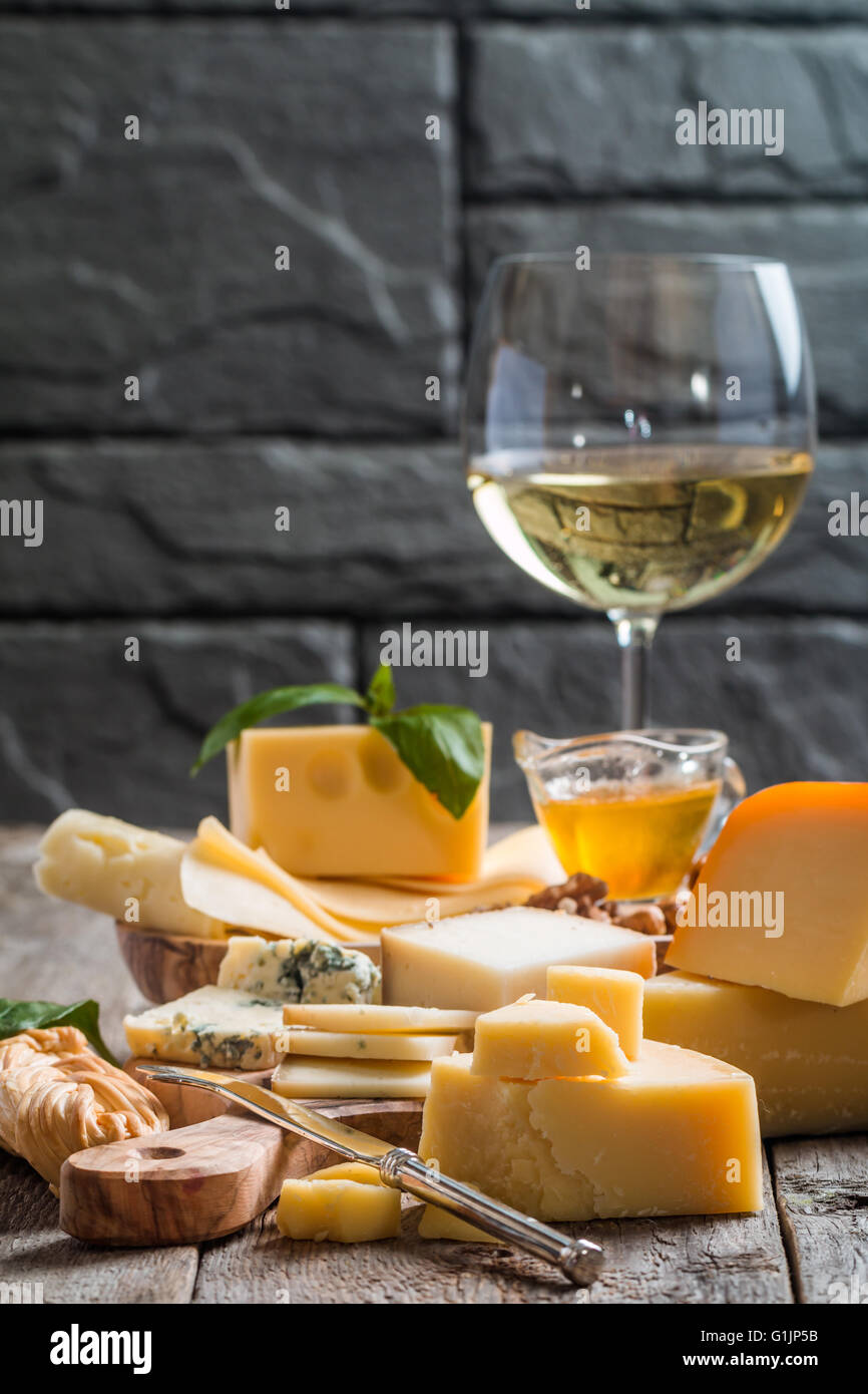 Différents types de fromage Banque D'Images