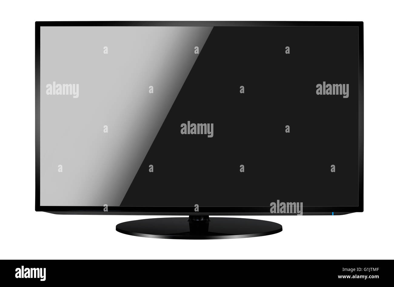 Blanc moderne, télévision à écran plat isolé sur fond blanc. Banque D'Images