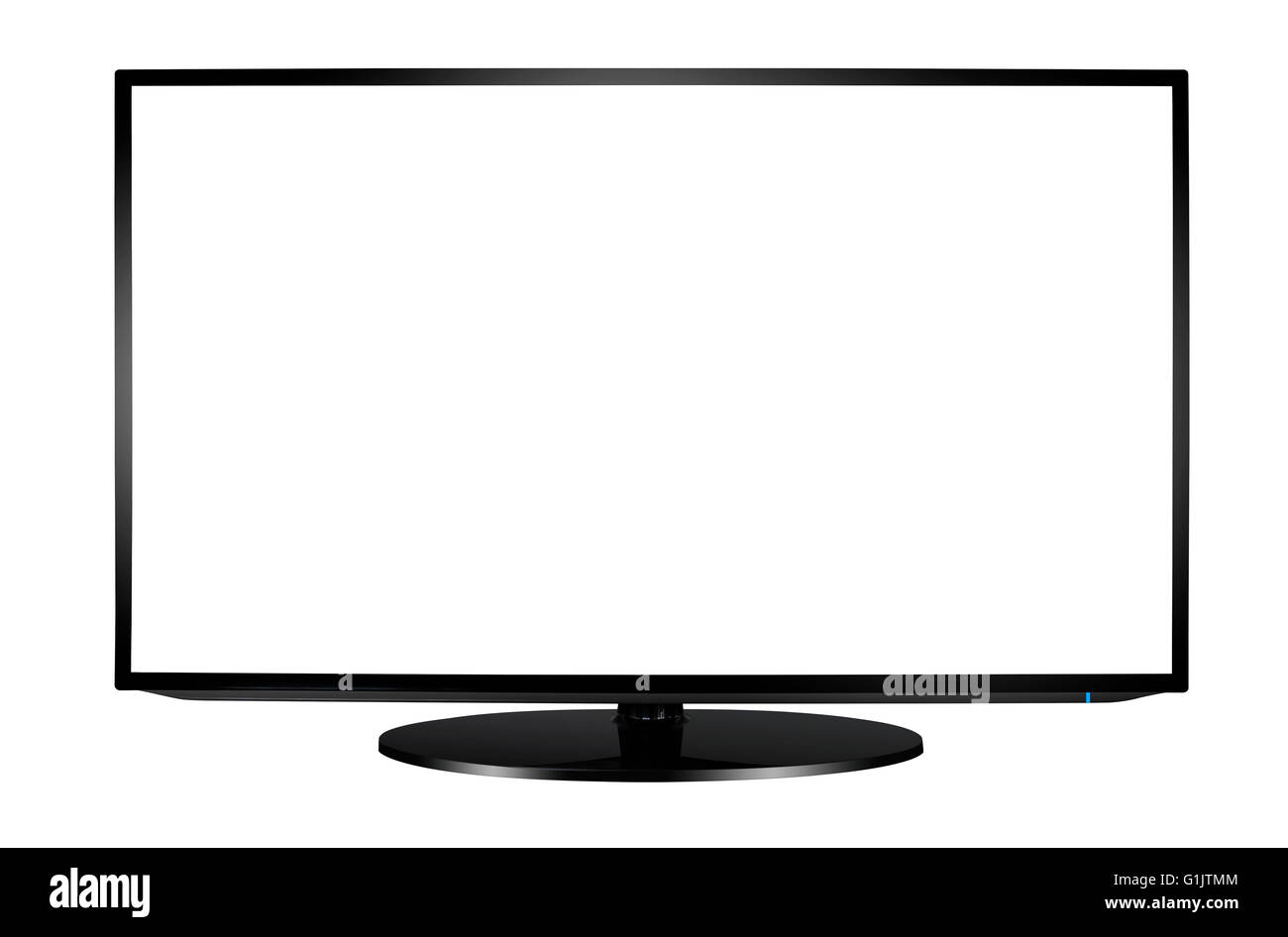 Blanc moderne, télévision à écran plat isolé sur fond blanc. Banque D'Images