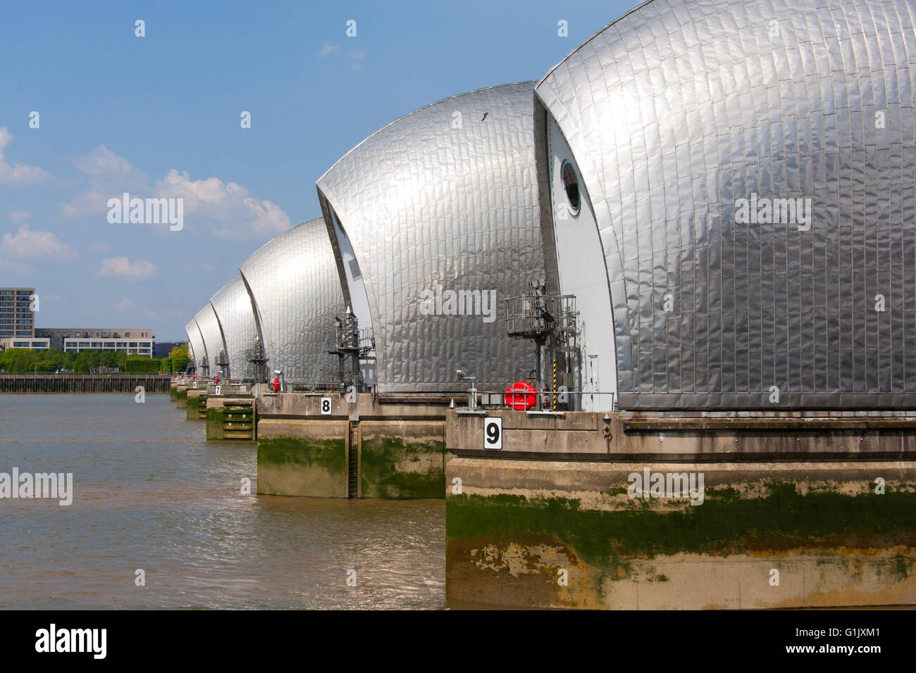 Thames Barrier, Woolwich, Londres, Angleterre Banque D'Images
