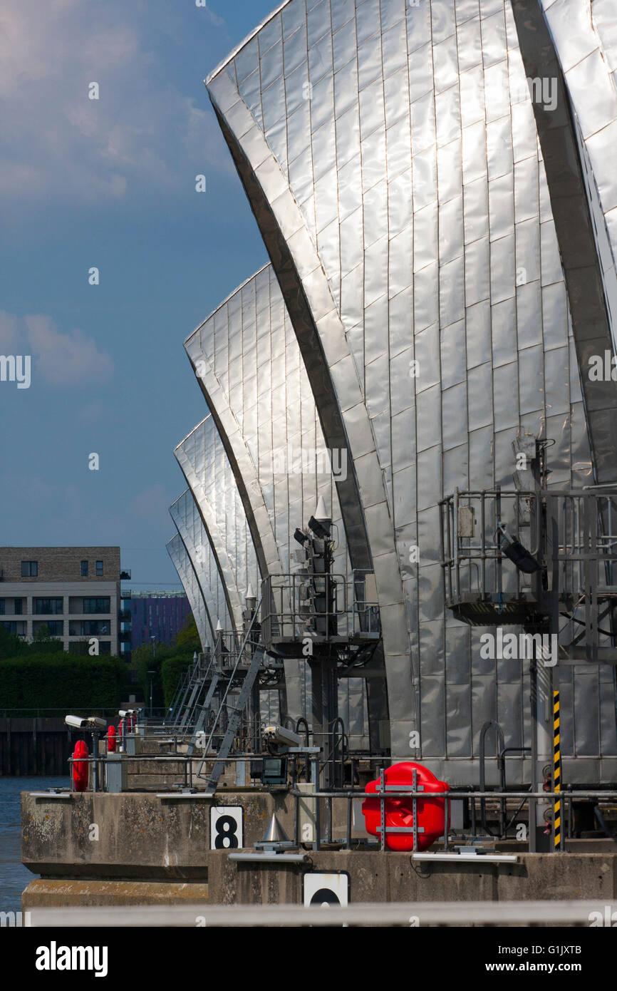 Thames Barrier, Woolwich, Londres. Banque D'Images