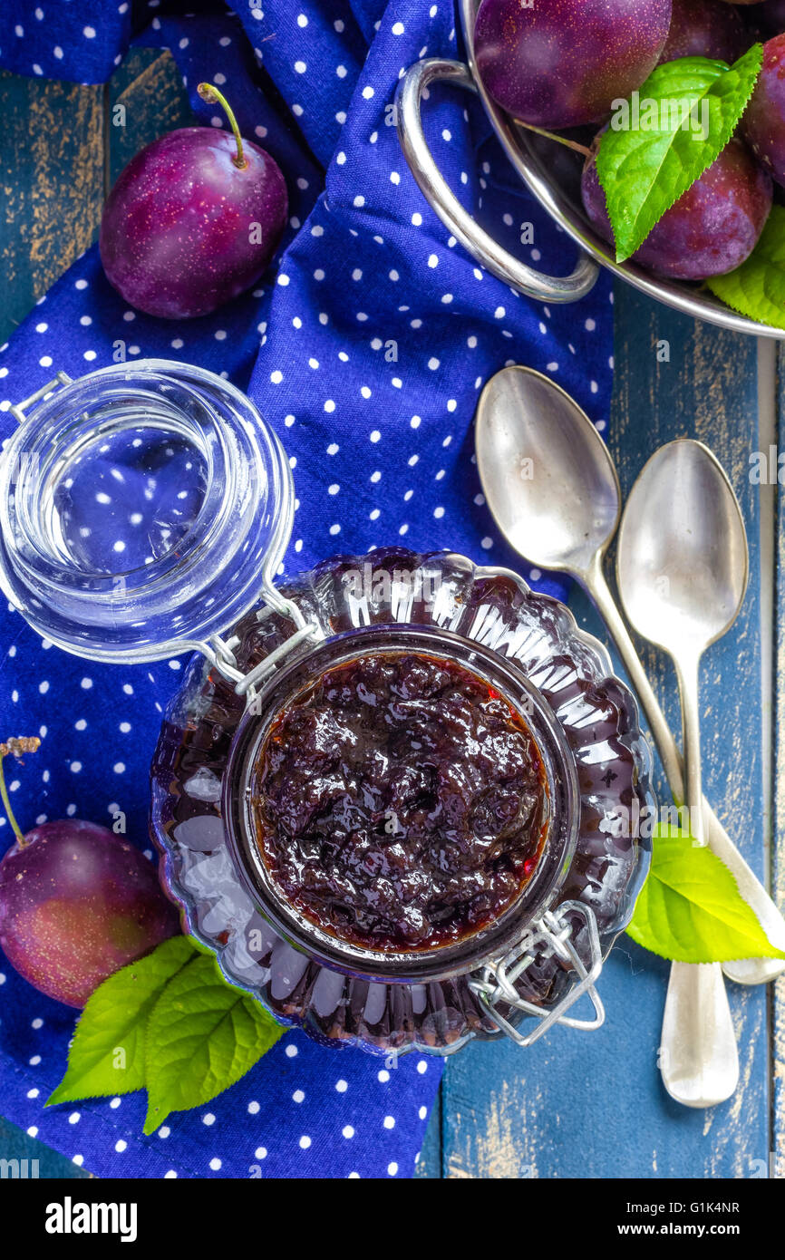 confiture de prune Banque D'Images