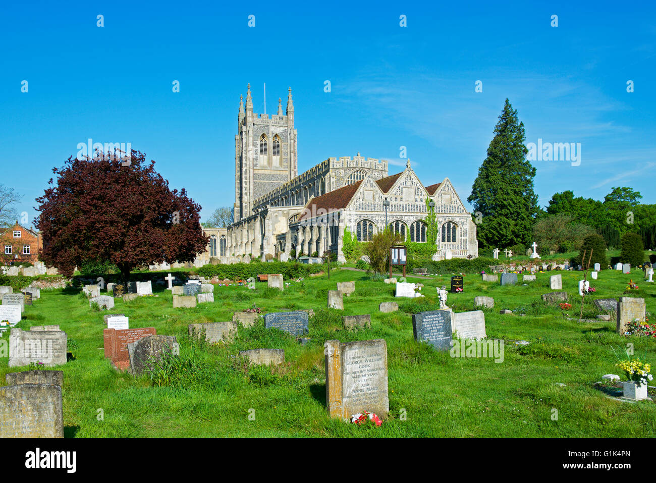 L'église Holy Trinity - et Lady Chapel - dans le village de Long Melford, Suffolk, Angleterre, Royaume-Uni Banque D'Images