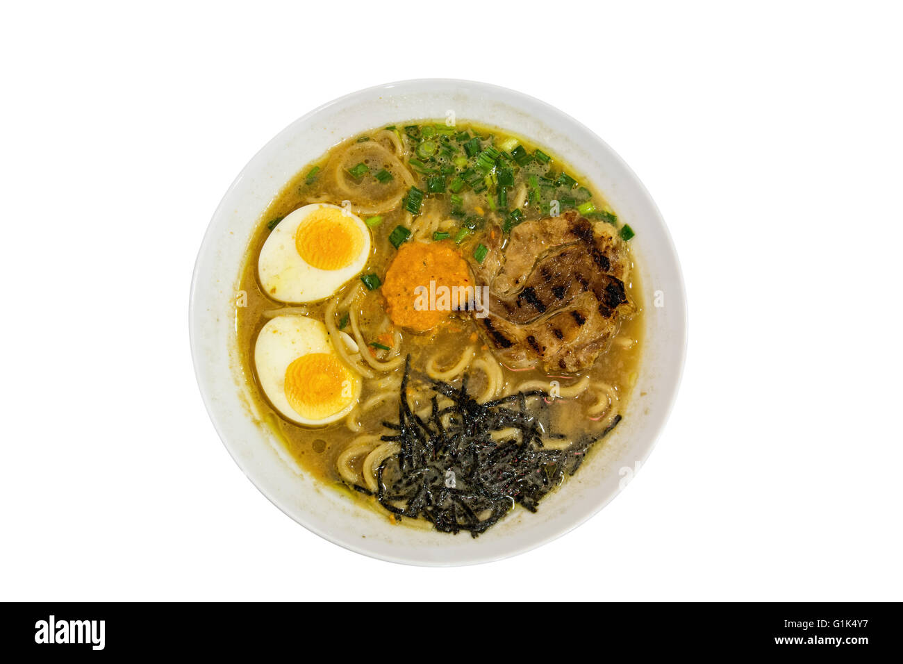 Bouillon de ramen, soupe de nouilles japonaises Banque D'Images