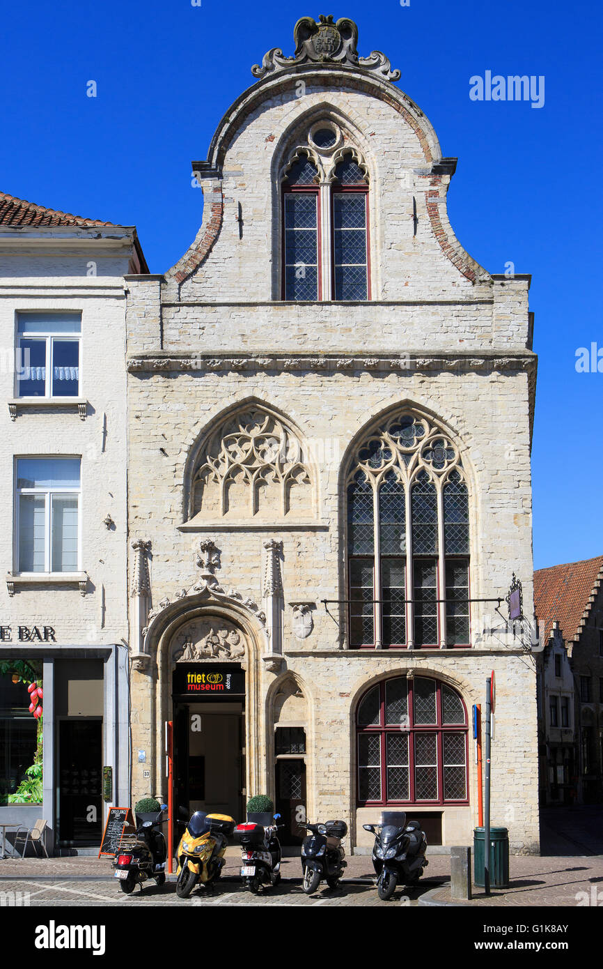 Les frites à Bruges, Belgique Banque D'Images