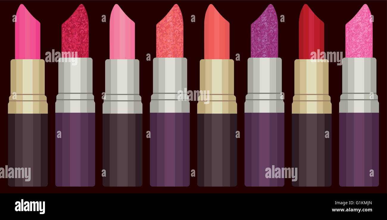 Les rouges à lèvres coloré vector set 2 Illustration de Vecteur