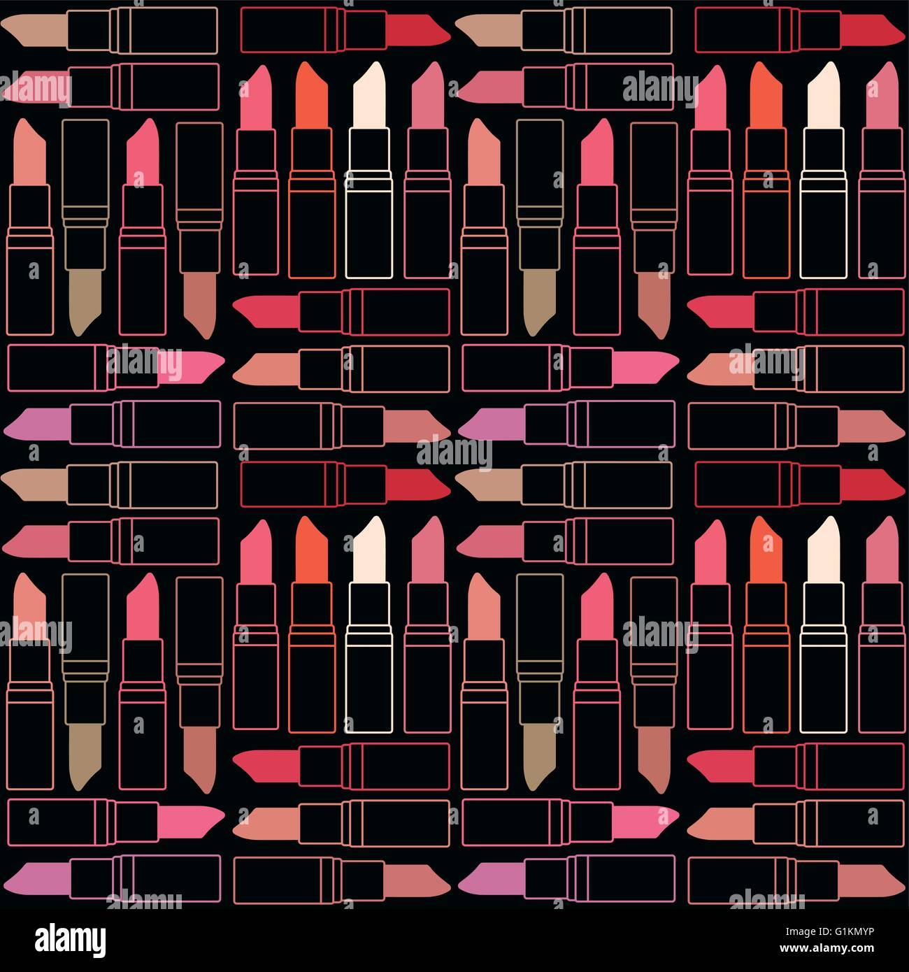 Seamless Vector background pattern avec les rouges à lèvres Illustration de Vecteur