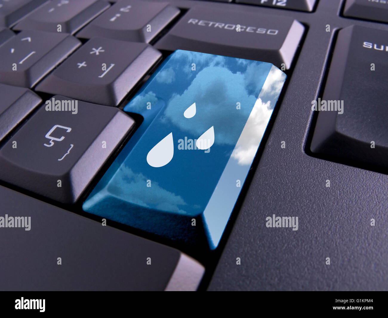 Photo d'un clavier avec des symboles de nice. Banque D'Images