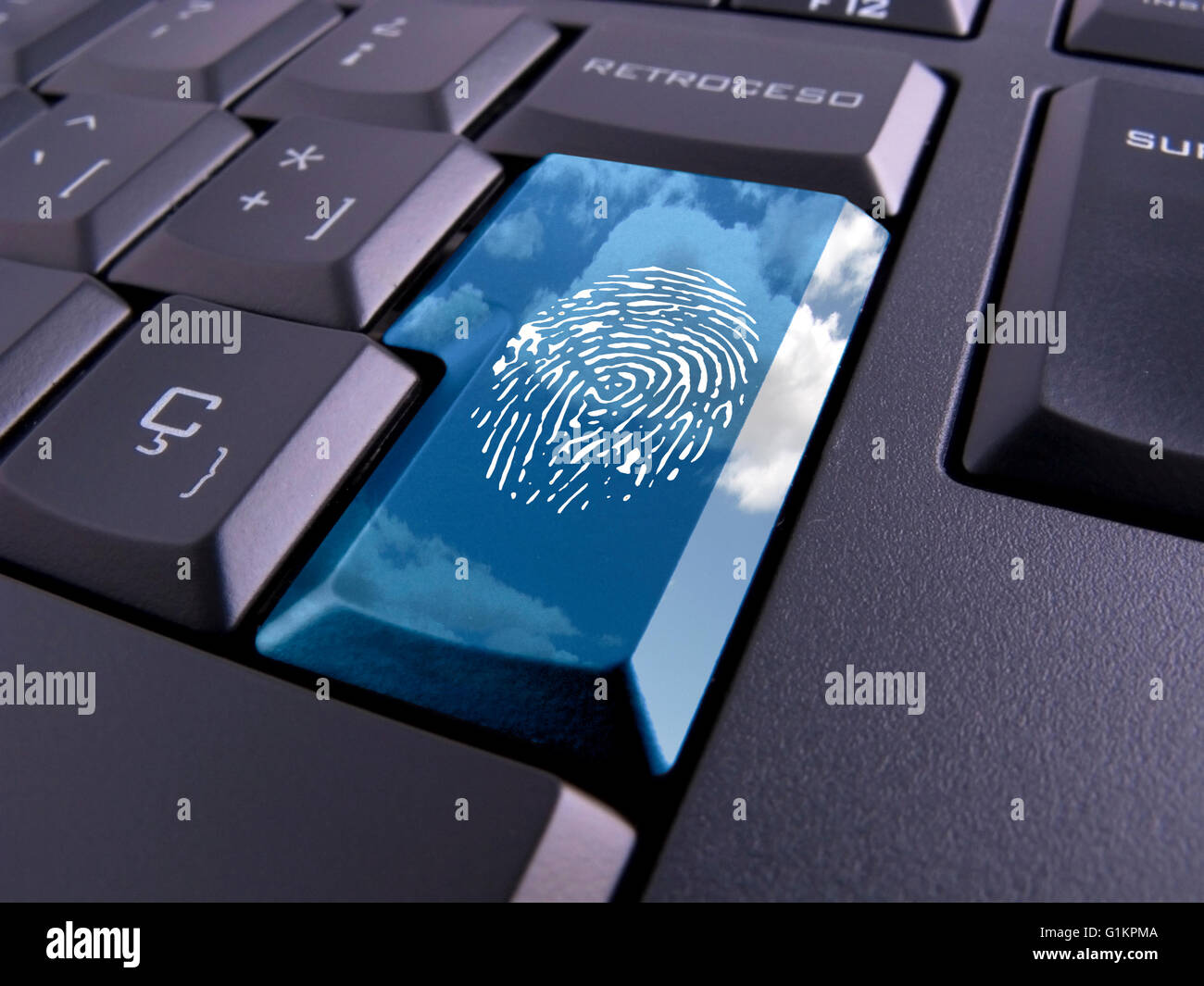 Photo d'un clavier avec des symboles de nice. Banque D'Images