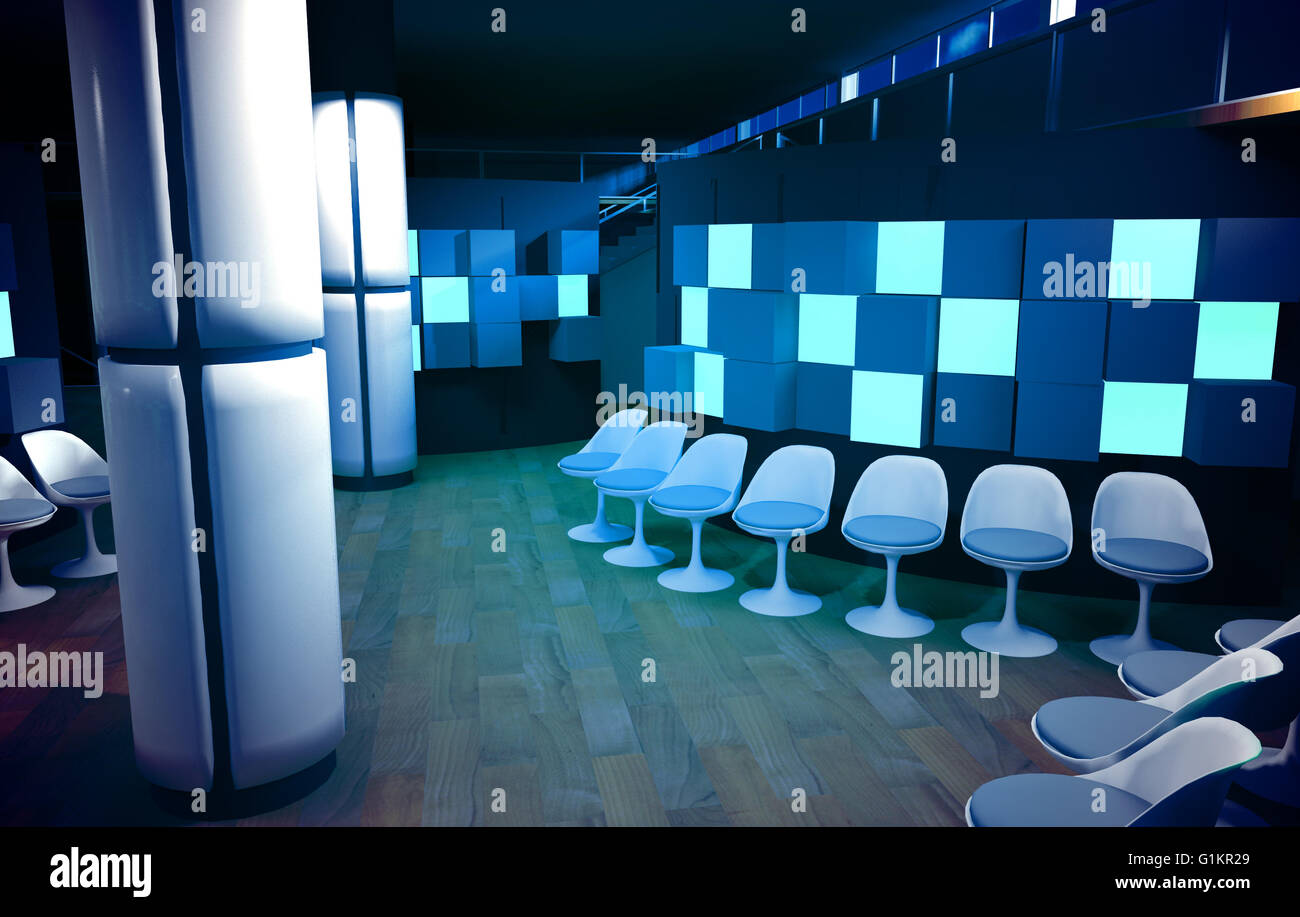 Salle d'attente de l'hôpital, l'architecture conceptuelle, nettoyer l'espace. Banque D'Images