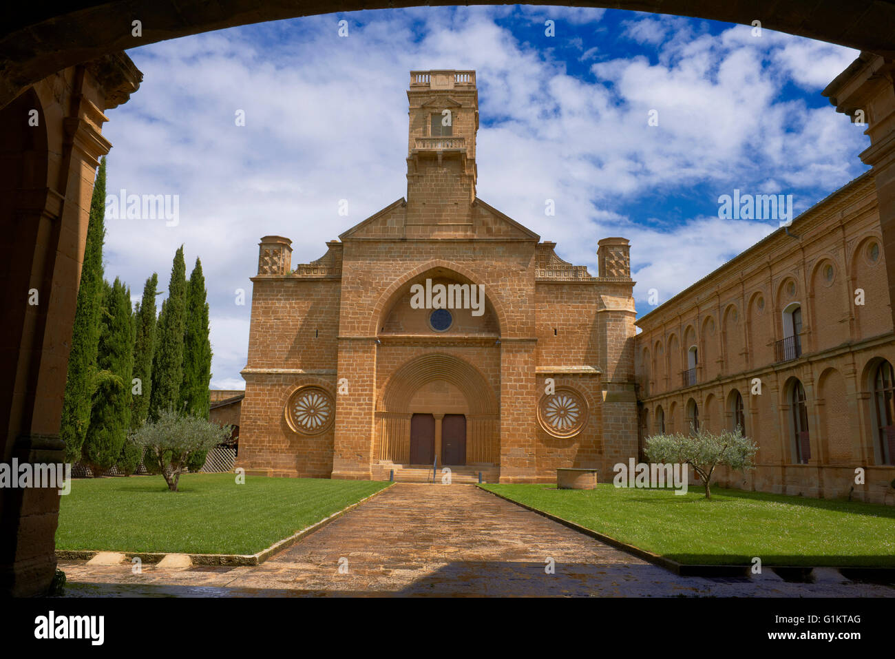 Santa Maria de la Oliva, monastère cistercien, Monastère de La Oliva. Carcastillo Navarre. L'Espagne. Banque D'Images