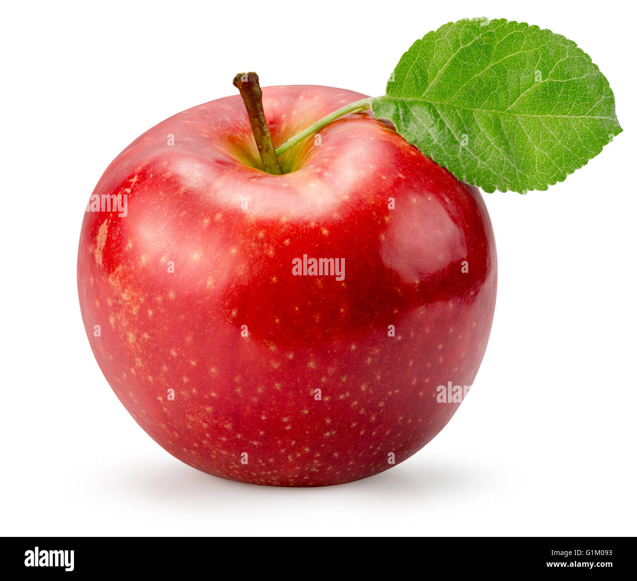 Pomme Rouge isolé sur fond blanc. Banque D'Images