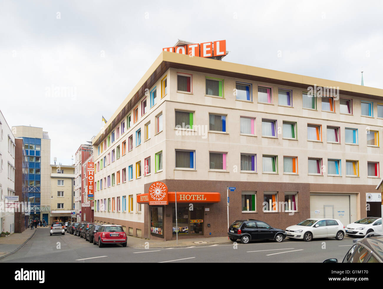 DORTMUND, ALLEMAGNE - le 4 octobre 2015 : City Hotel à Dortmund. Avec 580 000 habitants Dortmund est la plus grande ville de la Ruhr un Banque D'Images