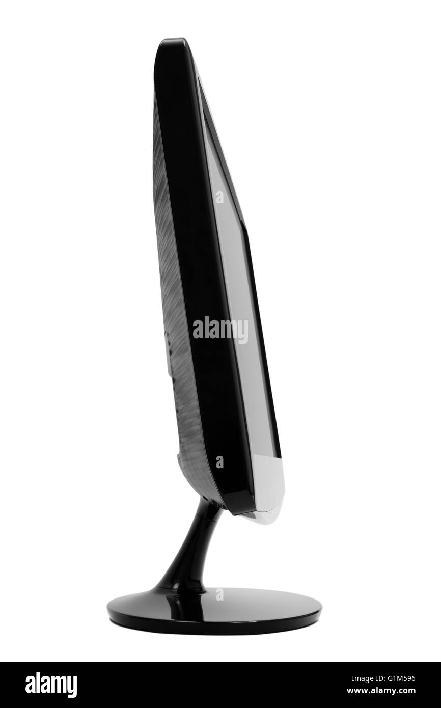 Le moderne et mince moniteur sur un fond blanc Banque D'Images