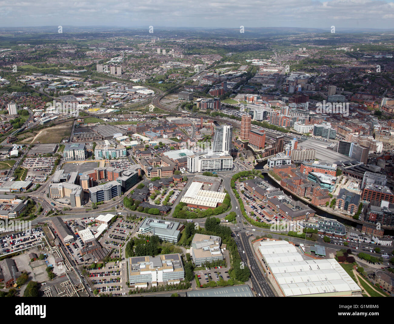Vue aérienne de l'Leeds, West Yorkshire, Royaume-Uni Banque D'Images