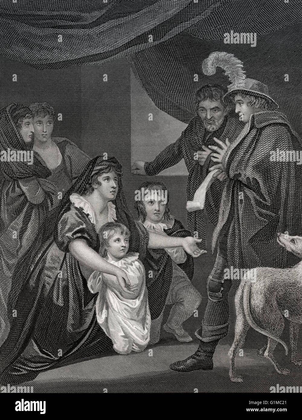 Elizabeth Woodville, 1437-1492, et ses enfants, avec Édouard IV, 1464 Banque D'Images