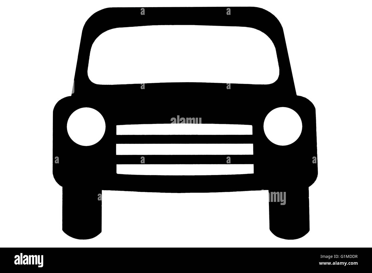 Une illustration représentant un véhicule isolé en noir sur blanc pour les panneaux Banque D'Images Une illustration représentant un véhicule isolé en noir sur blanc pour les panneaux Banque D'Images