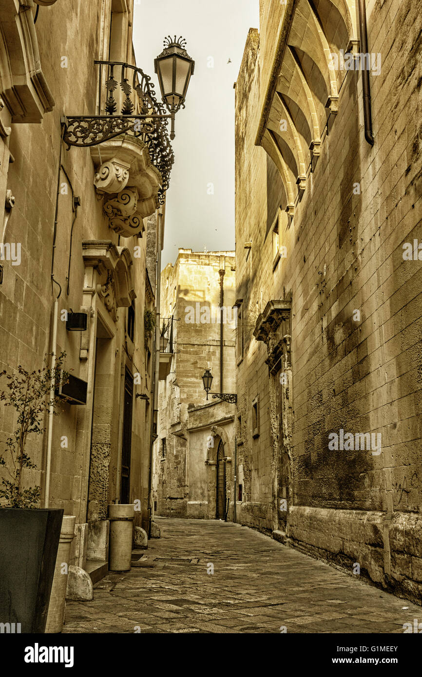 Rues du centre historique de Lecce. L'architecture baroque Banque D'Images