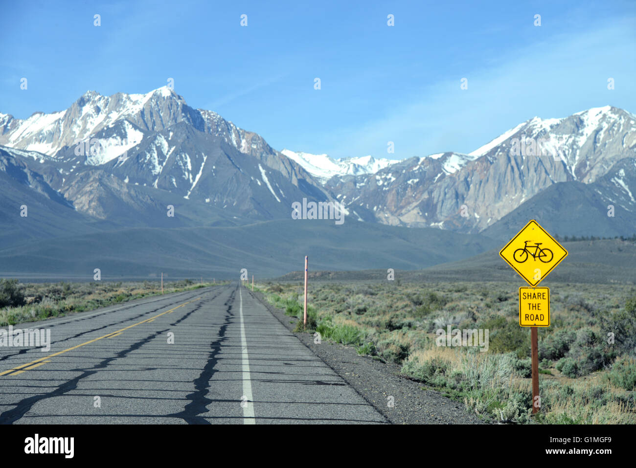 Piste cyclable de Owens Valley Banque D'Images